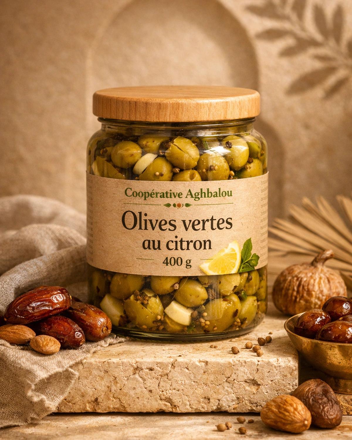 Olives vertes au citron 400 g